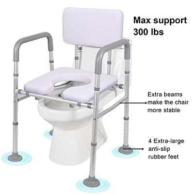 Vive Raised Toilet Seat Riser with Handles - Grab Bar Seat for Seniors  (Easy Clean) - Options for Elongated & Standard Bowls - Elderly Handicap  Medical Hip Replacement Surgery Lift