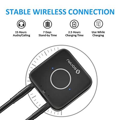 USB Bluetooth Receiver for Car, Music Streaming Car Kit, Portable Wireless  Audio Adapter 3.5mm Aux Cable