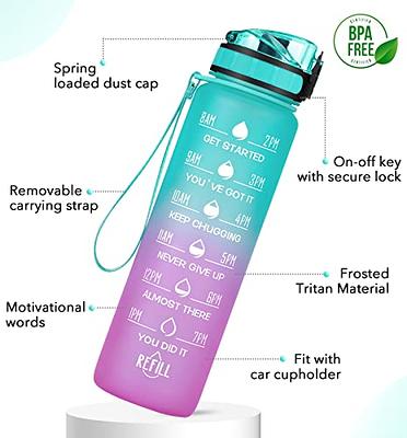 1L Sports Water Bottle With Sleeve And Straw With Carrying Strap Sleeve  Leak Proof Bpa Free