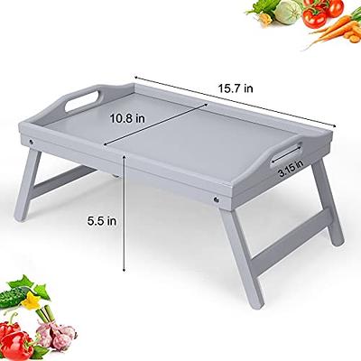 Bed Breakfast Tray Table Serving Lap Food TV Dinner for Eating with Folding  Legs