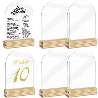 ORGANTEAM Acrylic Sign Blank Sheet with Wooden Stands Holders Wedding Table  Numbers, 10 pack DIY 4x6 blank clear Arch Signs for Wedding reception,  Centerpiece, Decoration, Party,Anniversary, Event - Yahoo Shopping