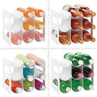 mDesign Plastic Free-Standing Stackable 3 Bottle Storage Holder Rack -  Water, Wine, and Drink Organizer Shelf for Kitchen Countertop, Cabinet,  Pantry