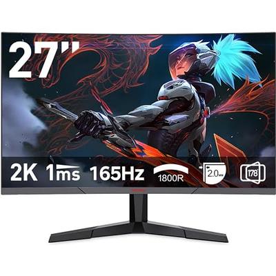  KOORUI 34 Inch Ultrawide Curved Gaming Monitor 165HZ, 1ms,  1000R, WQHD 3440 * 1440, 21:9, DCI-P3 90% Color Gamut, Adaptive Sync  Compatible, Tilt/Height Adjustable Stand, HDMI, Display Port, Black :  Electronics