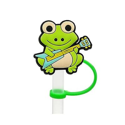 4Pcs 0.4in Diameter Cute Frog Silicone Straw Covers Cap for stanley Cup,  Dust-Proof Drinking Straw Reusable Straw Tips Lids