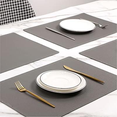  SHACOS Faux Leather Placemats Set of 6 Heat Resistant Place Mats  for Dining Table Non Slip Wipeable Table Mats for Kitchen Coffee Table  Indoor Outdoor (Black) : Home & Kitchen