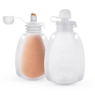 KAANG Silicone Baby Food Pouches Refillable 5oz 2 Pack, Reusable