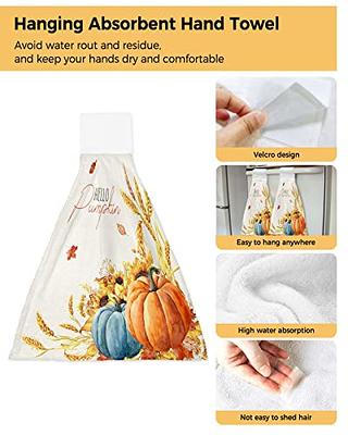 Kitchen Hand Towels with Loop,Bathroom Hand Towels Hanging,Soft Absorbent Hand  Towels 