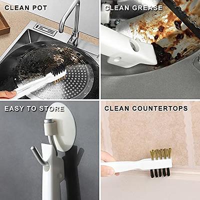 Kitchen Cleaning Scrub Brush Set, Gas Stove Deep Cleaning Small Brass Wire  Brush, Range Hood Grease Dirt Shovel, Crevice Nylon Brush, Household