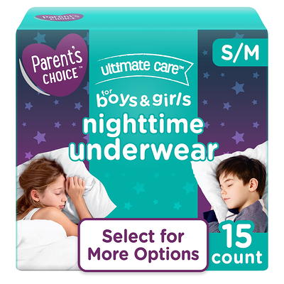 Parent's Choice Unisex Nighttime Bedwetting Underwear, Small-Medium, 44  Count (Select for More Options) 