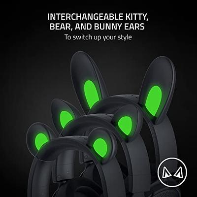 Razer Kraken Kitty V2 Pro Wired RGB Headset: Interchangeable Ears (Kitty,  Bear, Bunny) - Stream Reactive Lighting - Detachable HyperClear Cardioid  Mic