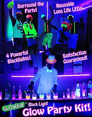 Black Lights For Glow Party! 115W Blacklight LED Strip Kit. 4 UV Lights To  Surround Your Neon Party. Ultraviolet Lighting For Big Rooms. Easy Set Up