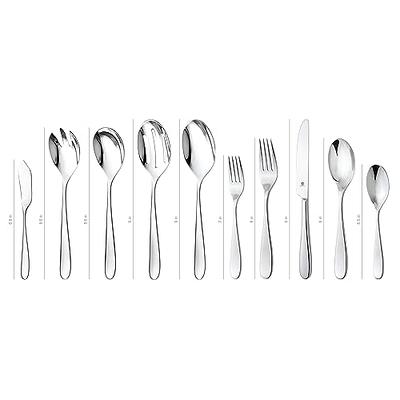 Silverware Set For 10,Includes 6-Piece Hostess Serving Utensil  Set,Stainless Steel Modern Flatware Set,Mirror-Polished Cutlery Kitchen  Eating Utensils