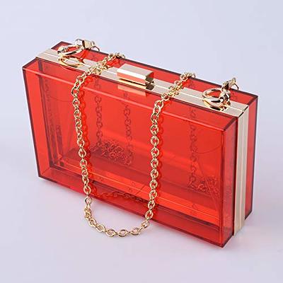 WEDDINGHELPER Transparent Clear Acrylic Square jelly Evening Bag for Women