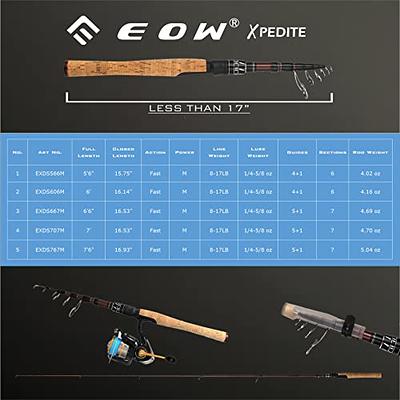 EOW XPEDITE Portable Telescopic Spinning Fishing Rods, 24T Carbon Blanks &  Solid Carbon Tip, Cork Handle, Travel Rod, Light Weight and Short  Collapsible Rods - Yahoo Shopping