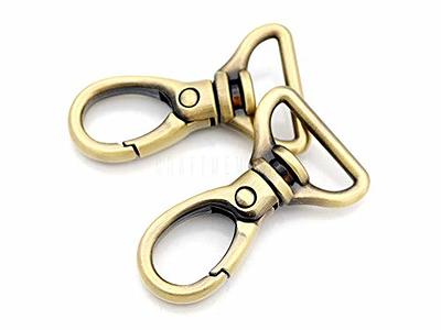CRAFTMEMORE 2pcs Detachable Snap Hook Swivel Clasp w/Screw Bar VT493 Bag  Strap Hardware Replacement (1 Inch, Brushed Brass)