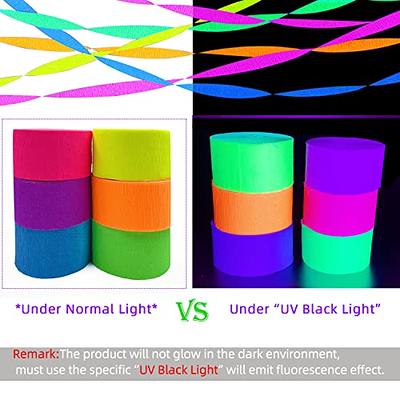 Glow Crepe Paper Streamers Fluorescent Neon Streamers for Birthday  Halloween Party Neon Party Favors Blacklight Party