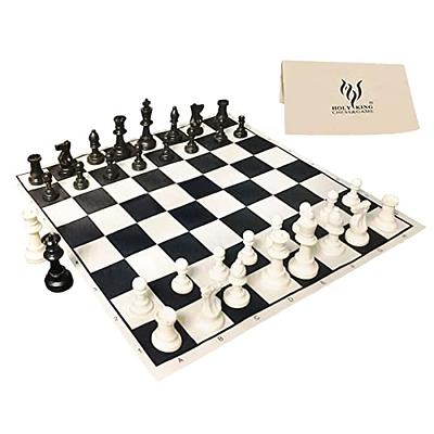  WE Games Best of Travel Chess Sets - Chess Board is Tournament  Style Roll Up - 20 inches, 34 Chess Pieces, Portable Chess Set Bag,  Includes Equalizer Dice & How to