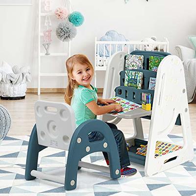 Joyooss Easel for Kids, Wooden Whiteboard & Chalkboard Easel, Foldable