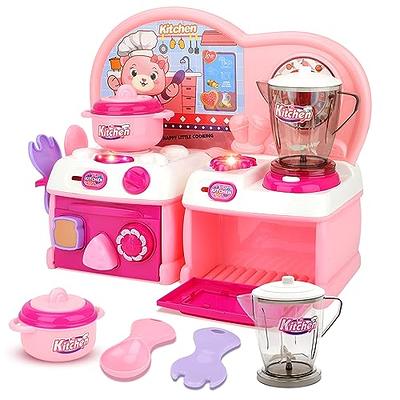  Play Kitchen Accessories Wooden Mixer Set Pretend Play Food  Sets for Kids Role Play Toys for Girls and Boys (Mixer Set) : Toys & Games