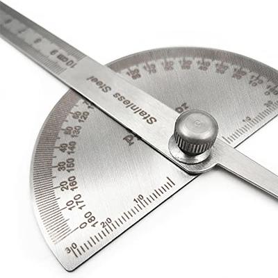 LYFJXX Angle Protractor,Stainless Steel Angle Ruler Finder 0-180 Degrees,10 cm Woodworking Ruler, Angle Measure Tool, Angle Finder Ruler, Craftsman