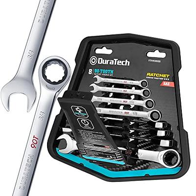 Duratech 8-Piece Ratcheting Wrench Set, Chrome Vanadium Steel, Includes  5/16, 3/8, 7/16, 1/2, 9/16, 5/8, 11/16, and 3/4 Ratcheting Wrenches  - Yahoo Shopping