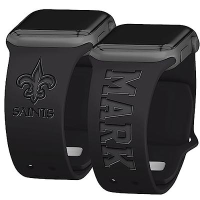 Black New Orleans Saints Silicone Apple Watch Band