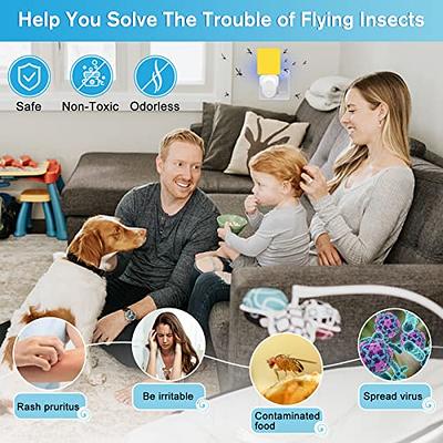 Fruit Fly Trap for Indoors,Effective Fruit Fly Killer Catcher Gnat Trap  with Yellow Sticky Pads,Odorless Reusable Fly Catcher Gnat Fruit Flies Trap