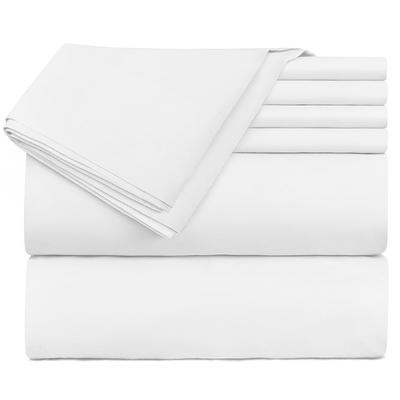 Empyrean Bedding Double Brushed Microfiber 14 inch - 16 inch Deep Pocket Fitted Sheet, Twin, White