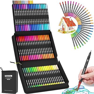 Tihoo 24 Colors Dual Brush Markers, Brush & Fine Tip Art Coloring Markers  for Coloring and Note Taking, Friendly to Kids/Adults, Suit forArt  School/Office/Home - Yahoo Shopping