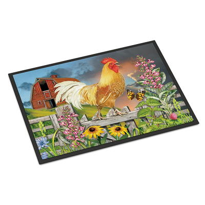 Sunflower and Rooster Kitchen Mat Non-Slip Carpet Indoor Outdoor