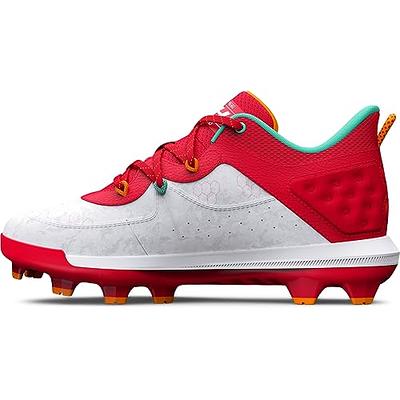 Under Armour Boys' Harper 7 Mid RM Jr. Baseball Cleats - Red, 2