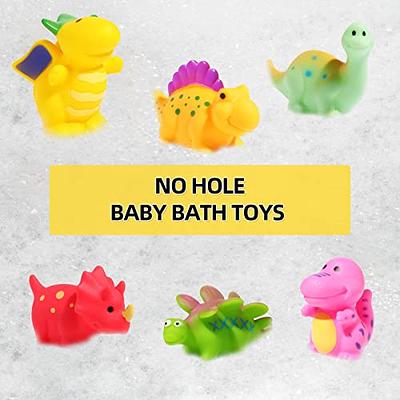 iyeam baby bath toys for toddlers 1-3, 6pcs dinosaur bath toys no hole  bathtub toys for kids ages 4-8