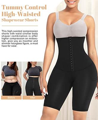 Women Waist Trainer Shapewear Tummy Control Body Shaper Shorts High Waist  Slimmer, Beige, XL