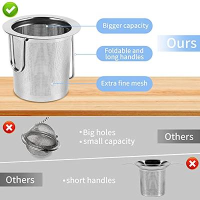 2 Pcs Clear Glass Tea Infuser for Loose Leaf Tea - Reusable Loose Leaf tea  steeper with Cork, Tea Strainers for Loose Tea Single Cup, All Types of