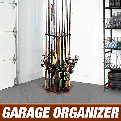  WH5 Horizontal Fishing Rod/Pole Holders For Garage, Wall Or  Ceiling Mounted Fishing Rod Rack, Solid Wood Fishing Pole Holder Holds Up  To 5 Rod Or Combos Or Nets Storage Racks