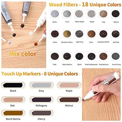 Furniture Markers Touch Up - Wood Repair Kit Wood Marker for Scratch,  Stain, 7 Natural Color Series Combination of Wood Pen - Maple Oak Walnut  Bamboo