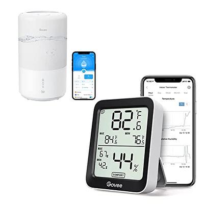 Bluetooth Digital Electronic Temperature and Humidity Meter Gauge ( Thermometer and Hygrometer in one with LCD Display) - Room Humidity and Temperature  Sensor Gauge with Remote App Monitoring, Notification Alerts, 2 Years Data
