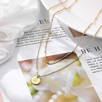 Initial Necklaces • Layered Initial • Personalized Monogram Gift for Women  • Sister Teacher Girlfriend Gift [CUC9 1719-204]