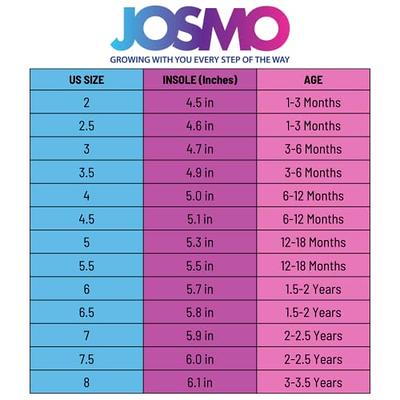 Josmo walking shoes sales size chart