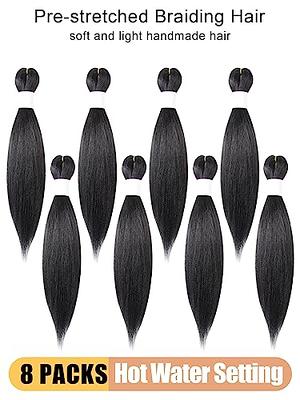 KAVSORAPI Braiding Hair Pre Stretched 16 Inch Black Braiding Hair Short Straight  Crochet Braids Yaki Texture Synthetic Hair 8 Packs (1B/Natural Black) -  Yahoo Shopping