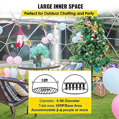 Outdoor Garden Dome Igloo, 12 * 7.2 ft PVC Dome Tents Weatherproof  Greenhouse Garden Bubble Tent, Clear Pod Cover Dome Geodesic Kit Moon Dome  House