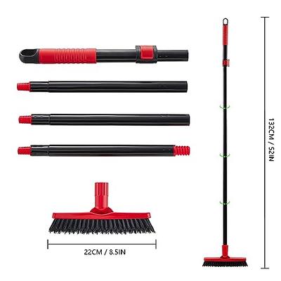 Bonpally Grout Scrub Brush with 57 Telescopic Handle, Shower Floor Brush Scrubber with V-Shape Stiff Bristles,Grout Cleaner Brush