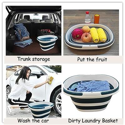 Rectangular Mop Cleaning Bucket with Handle Portable Collapsible Basket  Handy Foldable Space Saving for Camping Traveling Picnic