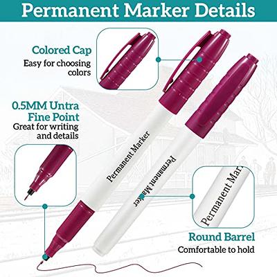 Nicecho Permanent Markers, 30 Colored Fine Point Marker Pens, Waterproof  Marker Works on Paper, Plastic, Wood, Metal and Glass
