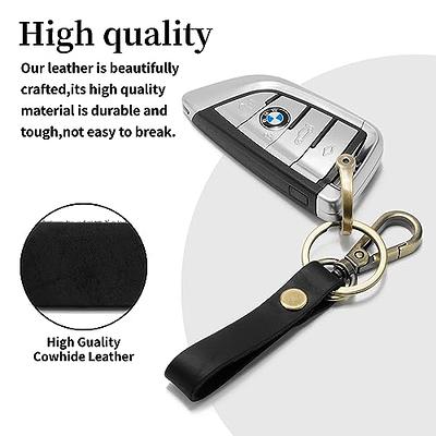 Wisdompro Genuine Leather Car Keychain, Universal Bling Key FOB Keychain  Holder Leather Key Chains Women for Car Keys with Anti-lost D-ring, 2  Keyrings, 360 Degree Rotatable - Black - Yahoo Shopping