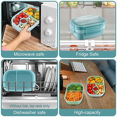 1pc Adult Bento Box, 4 Compartment Children's Meal Prep Containers, Reusable  Food Storage Container With Transparent Lid, , Microwaveable