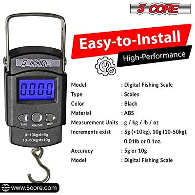 5 Core Fish Scale Pair, 110 LBS/ 50 KG Luggage Scales Handheld Portable  Electronic Digital Hanging Hook, Built-in Measuring Tape, Backlit LCD  Display - Yahoo Shopping