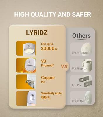 Lyridz Motion Sensor Night Light Indoor, Bright Plug in Night Light with  Dusk to Dawn Sensor