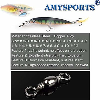 AMYSPORTS High Strength Fishing Swivels Barrel Solid Ring Barrel Fishing  Swivel Rolling Fishing Tackle Line Connector Saltwater Freshwater Stainless  Steel Accessories 50pcs 60lbs - Yahoo Shopping