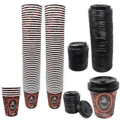 [100 Pack] 16 oz Paper Coffee Cups, Disposable Paper Coffee Cup with Lids,  Sleeves, and Stirrers, Ho…See more [100 Pack] 16 oz Paper Coffee Cups